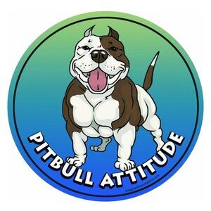 Imagine This 4-3/4-Inch by 4-3/4-Inch Car Magnet Dog Attitude, Pit Bull